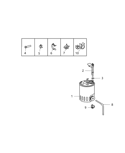 2009 Dodge Sprinter 3500 Fuel Lines And Related Fuel Filter And Service Sensor Diagram
