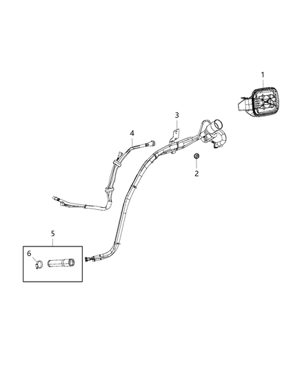 2018 Dodge Durango Tube Fuel Filler Diagram for 68250923AF