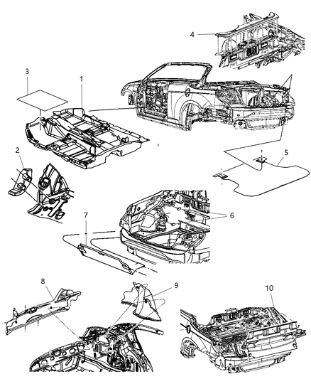 2010 Chrysler Sebring Carpet, Complete Diagram 1 - Thumbnail