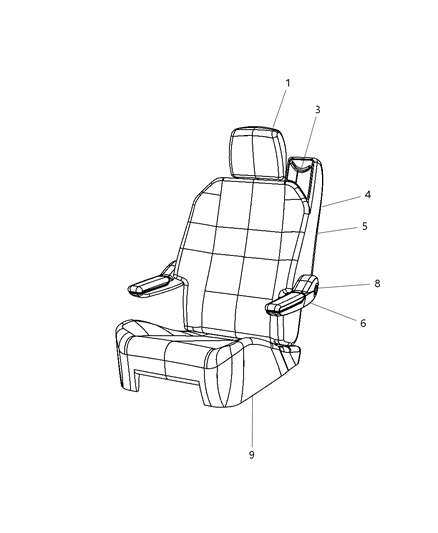 2010 Chrysler Town & Country Rear Seat - Swivel Quad Diagram 1 - Thumbnail