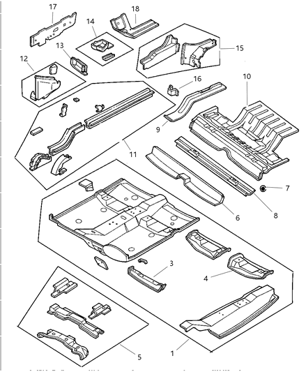 2004 Chrysler Concorde Sill Reinforcement, Rear Driver Side Diagram for 4580447AG