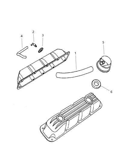 1999 Dodge Dakota Crankcase Ventilation Diagram 3 - Thumbnail