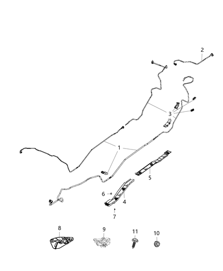 2015 Jeep Renegade Clip Fuel Line Diagram for 68134717AA