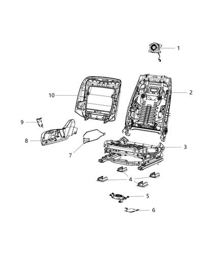 2020 Chrysler 300 Adjusters, Recliners, Shields And Risers - Passenger Seat Diagram 2 - Thumbnail