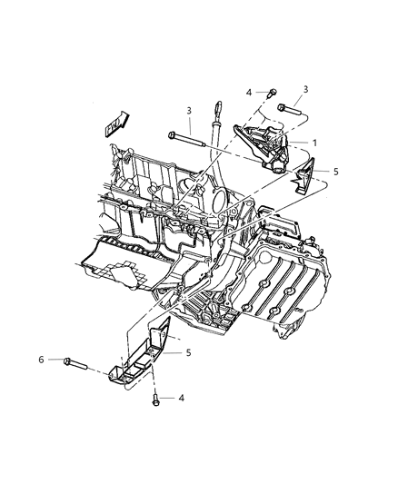 2003 Chrysler PT Cruiser Engine Mount - Struts & Collars Diagram