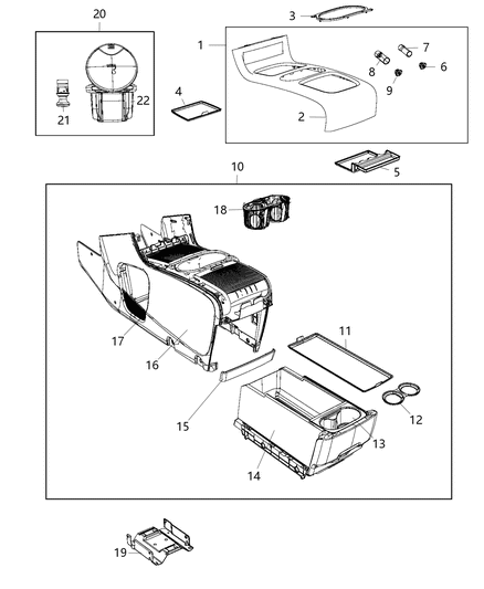 2012 Ram C/V Floor Console Front Diagram 1 - Thumbnail