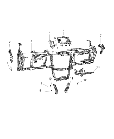 2021 Jeep Cherokee Instrument Panel & Structure Diagram 2 - Thumbnail
