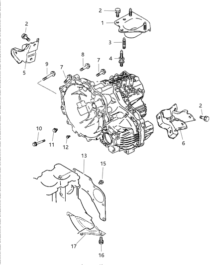 1997 Dodge Avenger Transaxle Mounting Diagram 1 - Thumbnail