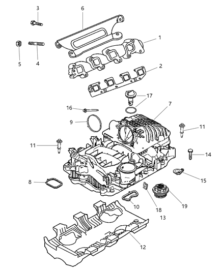 2007 Dodge Ram 3500 Intake Manifold Diagram for 5175896AB