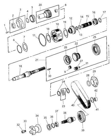 2000 Jeep Cherokee Gear Train of Transfer Case Model Diagram 2 - Thumbnail