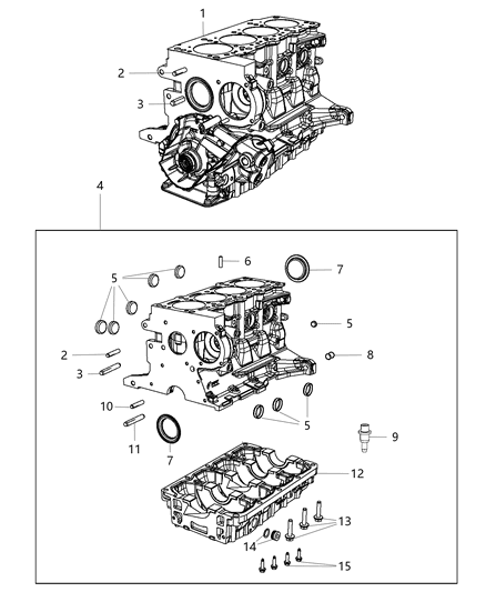 2012 Dodge Dart Stud Double Ended M8X1.25X58.00 Diagram for 6510528AA