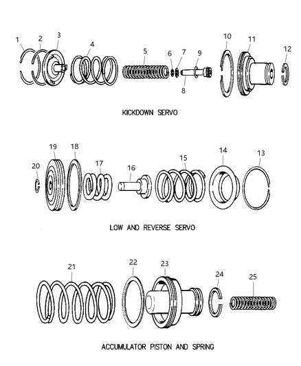2007 Dodge Ram 3500 Pickup Servos - Accumulator Piston & Spring Diagram