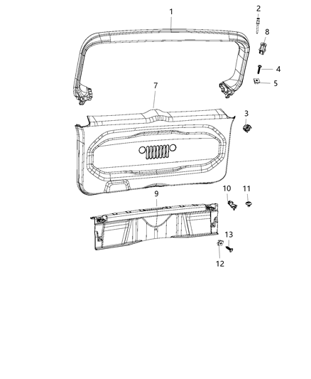 2020 Jeep Renegade Hook Diagram for 5YL81LXHAA