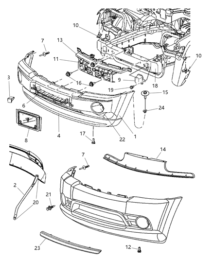 2009 Jeep Grand Cherokee Reinforcement Bracket Screw Diagram for 6508237AA