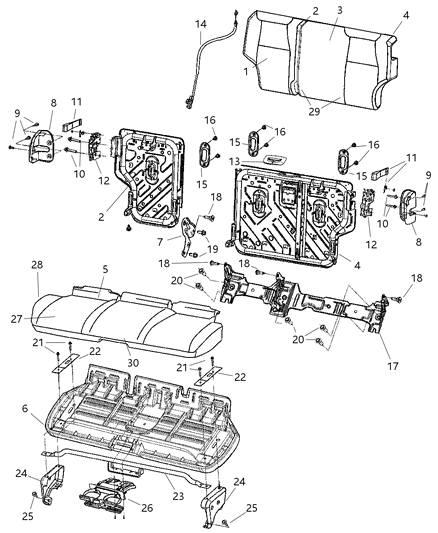 2009 Jeep Grand Cherokee Center Bezel, Rear Diagram for WT351DVAA