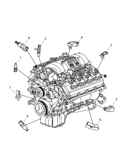 2005 Dodge Magnum Sensors - Engine Diagram 1 - Thumbnail