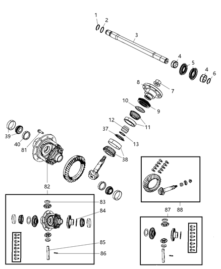 2008 Dodge Nitro Case Assembly Differential Diagram for 68004074AA