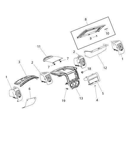 2020 Ram ProMaster 2500 Instrument Panel Trim Diagram 2 - Thumbnail