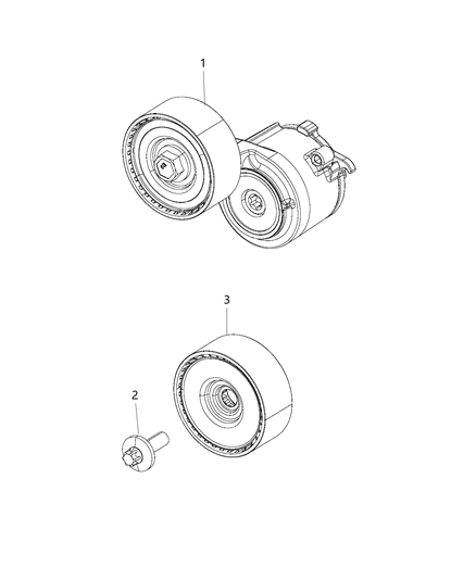 2018 Jeep Wrangler All-new Model Pulley & Related Parts Diagram 1 - Thumbnail