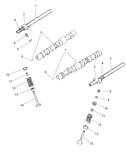 1999 Dodge Caravan Camshaft & Valves Diagram 2 - Thumbnail