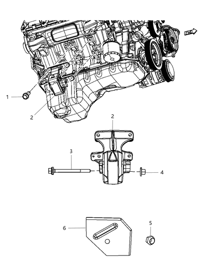 2012 Ram 1500 Engine Mounting Right Side Diagram 4 - Thumbnail