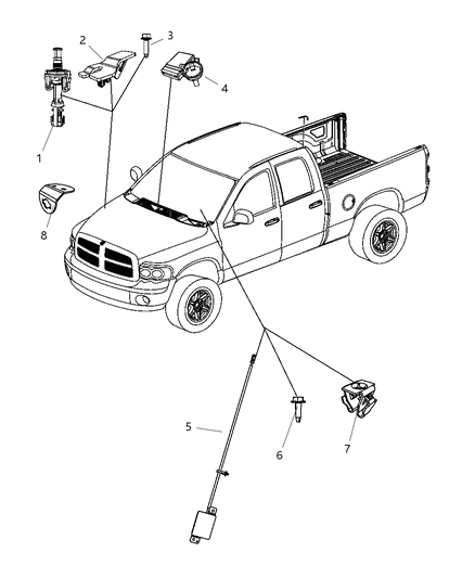 2009 Dodge Ram 3500 Receiver Control Module Diagram for 5026224AI