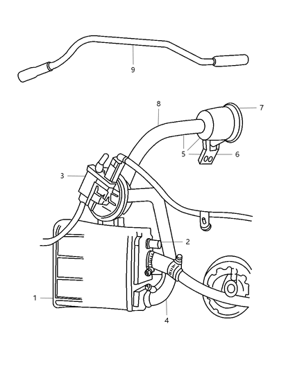 2001 Dodge Stratus Sedan Vacuum Canister & Leak Detection Pump Diagram