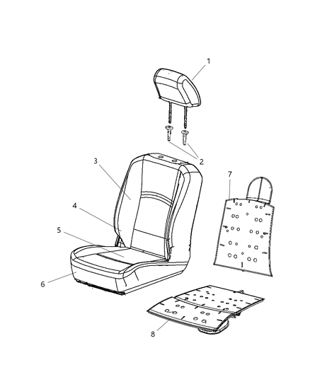 2012 Ram 3500 Pickup Front Seat - Bucket Diagram 3 - Thumbnail