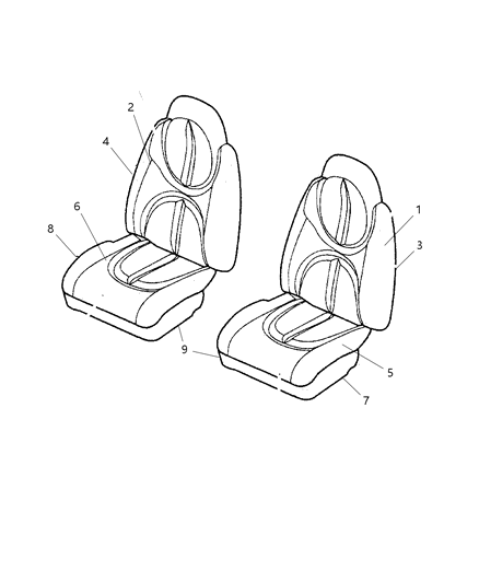 2002 Dodge Durango Front Seat Diagram 3 - Thumbnail