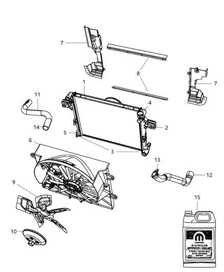 2009 Jeep Commander Radiator & Related Parts Diagram 1 - Thumbnail