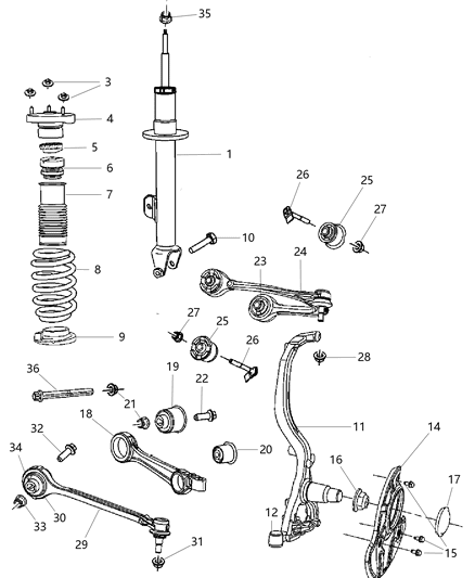 2008 Dodge Magnum Suspension - Front Diagram 2 - Thumbnail
