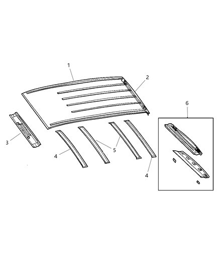2005 Chrysler Town & Country Roof Bow Diagram for 4860710AF