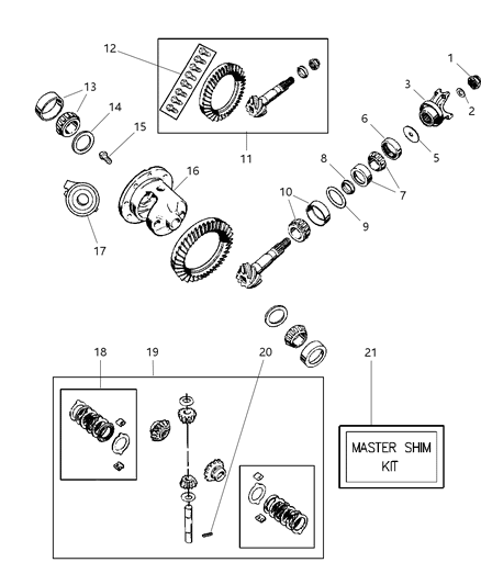 2001 Jeep Grand Cherokee Case Differential Diagram for 5019867AA