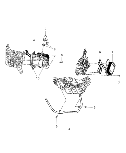 2012 Chrysler Town & Country Filter Assembly Engine Oil Diagram for 68035486AB