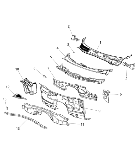 2018 Dodge Challenger Corner Panel, Passenger Side Diagram for 55399148AA