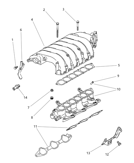 2000 Chrysler Sebring Convertible Manifolds - Intake & Exhaust Diagram 2 - Thumbnail