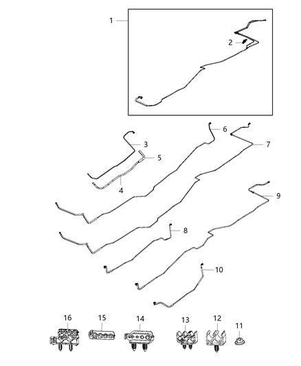 2013 Ram 3500 Cab Chassis Fuel Lines, Rear Diagram