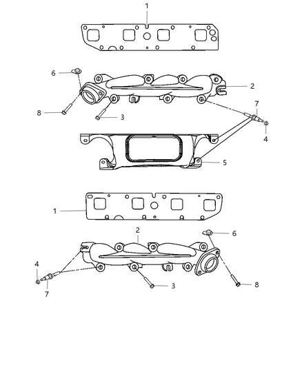 2009 Jeep Commander Exhaust Manifolds & Heat Shields Diagram 4 - Thumbnail