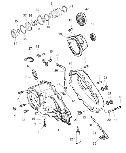 2001 Jeep Wrangler Case & Related Parts of Transfer Case Model Diagram