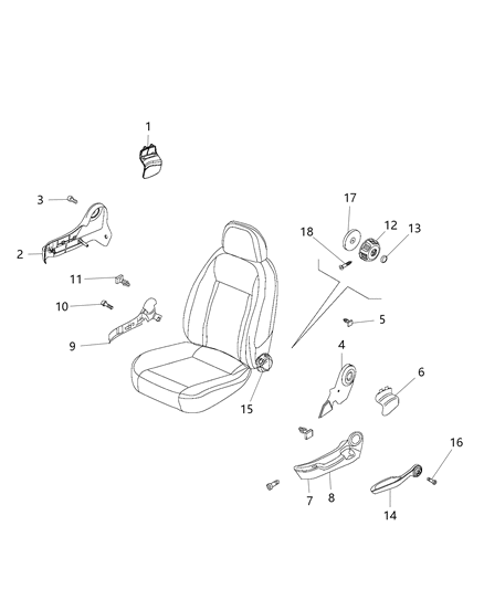 2018 Ram ProMaster City Armrest Seat Diagram for 68121948AA