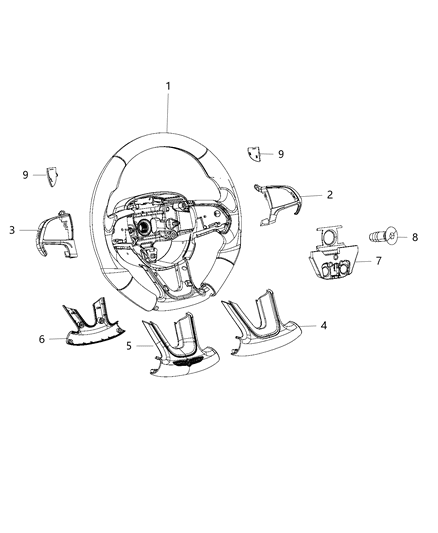 2018 Jeep Grand Cherokee Wheel Steering Diagram for 6RN54LA8AA