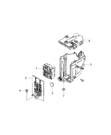 2016 Jeep Renegade Cover Fuse Access Diagram for 68286175AA