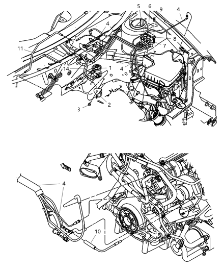 2004 Dodge Neon EGR Solenoid Bracket Diagram for 4891044AB