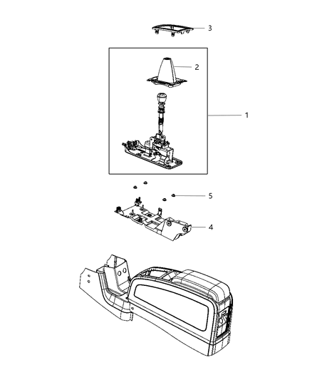 2010 Dodge Journey Gear Shift Boot , Knob And Bezel Diagram 1 - Thumbnail