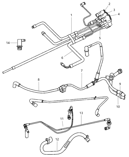 2006 Dodge Stratus Hose PCV Valve To Intake Manifold Diagram for 5032840AC