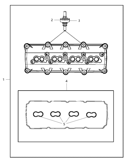 2010 Dodge Challenger Valve Cover Stud Diagram for 6508861AA