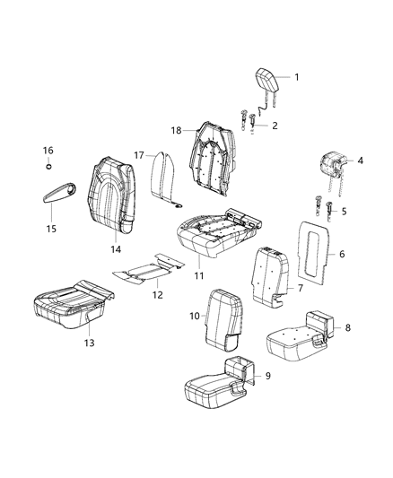 2018 Chrysler Pacifica Rear Seat - Trim Code Diagram 1 - Thumbnail
