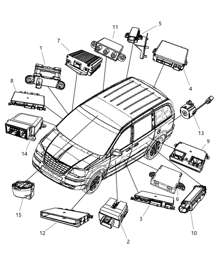 2009 Chrysler Town & Country Module Occupant Restraint Diagram for 5094018AM