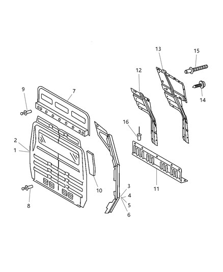 2006 Dodge Sprinter 2500 Partition Wall & Load Protection Grill Diagram
