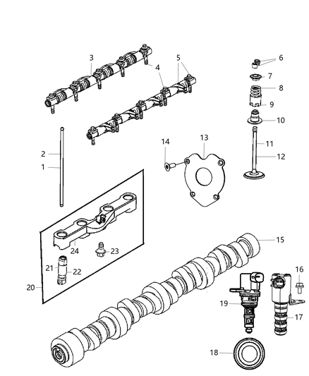 2009 Jeep Commander Camshaft & Valvetrain Diagram 4 - Thumbnail